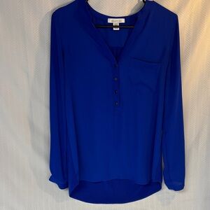 Kenneth Cole Reaction Women's Vibrant Royal Blue Blouse Size Small